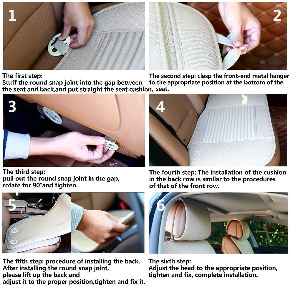 Car Seat Covers,Cloth Cars Seat Covers,Universal Fabric Car Seat Covers,Front Seats Only Air Bag Compatible,Cooling Car Seat Protector,Buckwheat Hull Breathable Comfortable Ventilated,Black